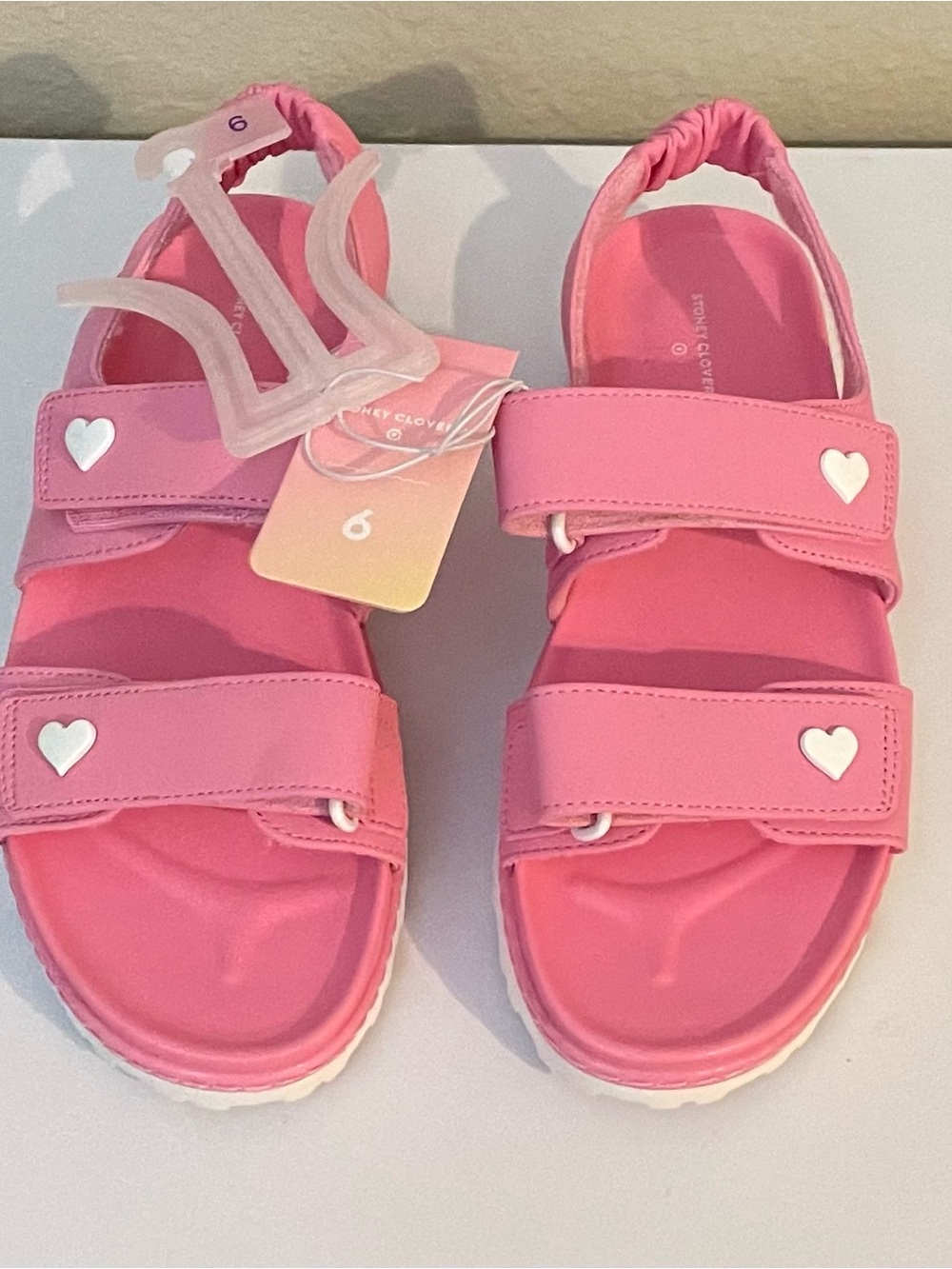Stoney Clover Lane X Target Pink Heart Sandals NWT